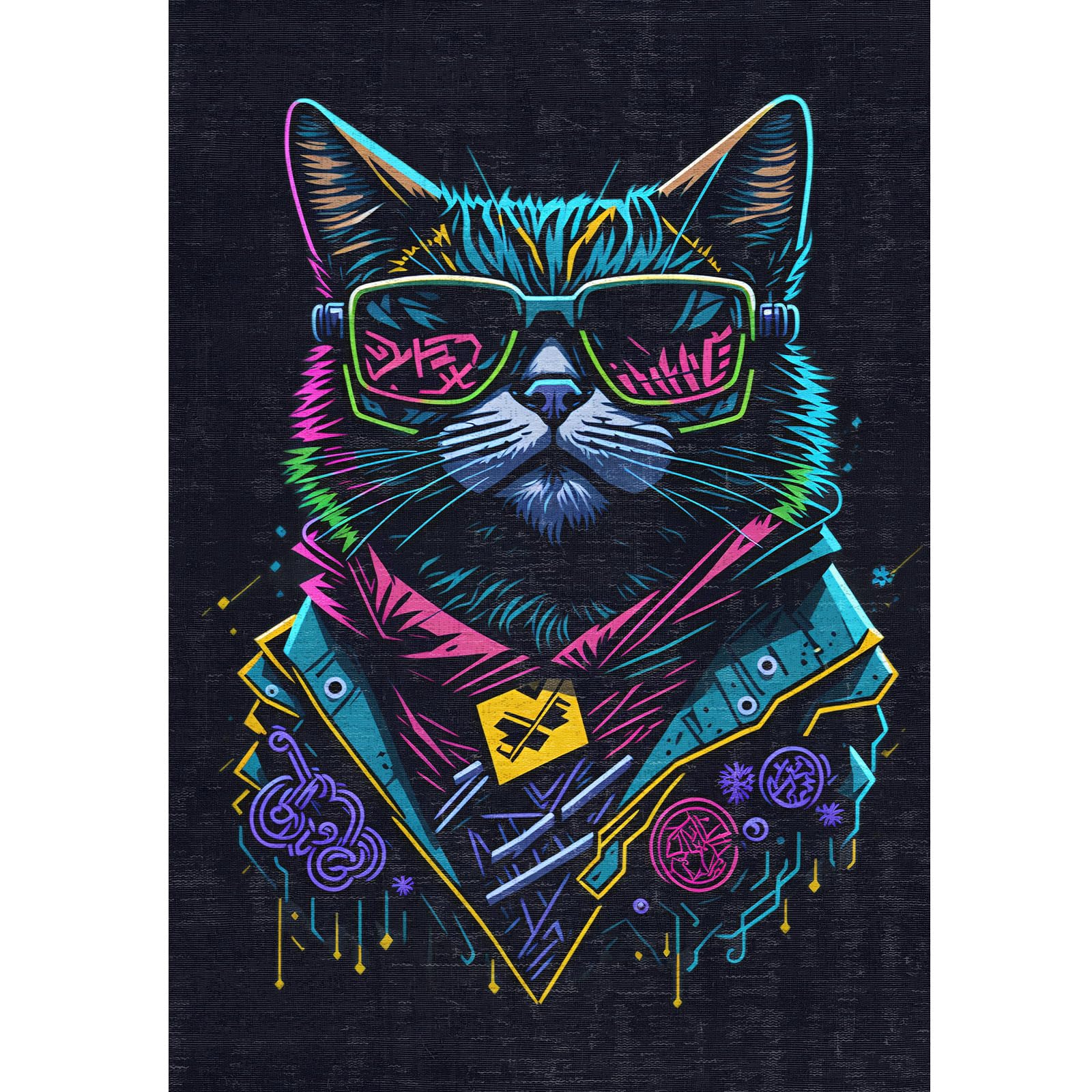 Blackcat Gamer Bedruckter Teppich Chenille-Druck Maschinell Hergestellt, Videospiel Waschbarer Teppich